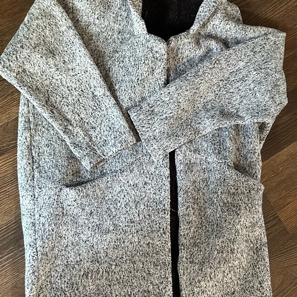ZARA large oversized fleece blazer jacket. Gray with pockets. - Picture 3 of 10